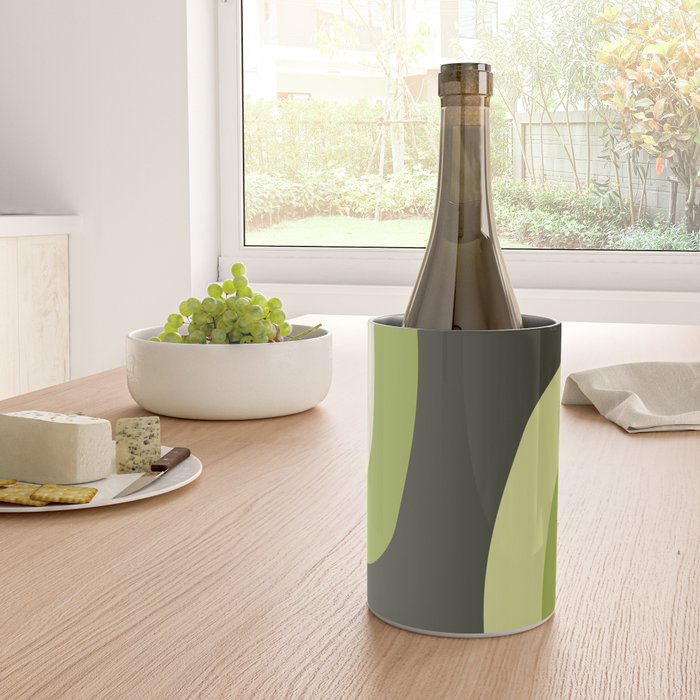 Scandinavian Minimalist Art Chartreuse Wine Chiller Gallery Image 4