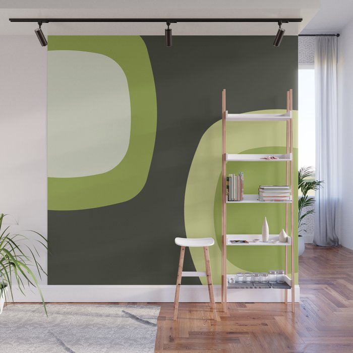 Scandinavian Minimalist Art Chartreuse Wall Mural Gallery Image 1