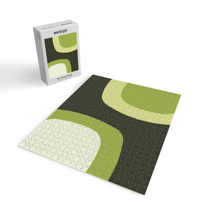 Scandinavian Minimalist Art Chartreuse Jigsaw Puzzle Gallery Image 2