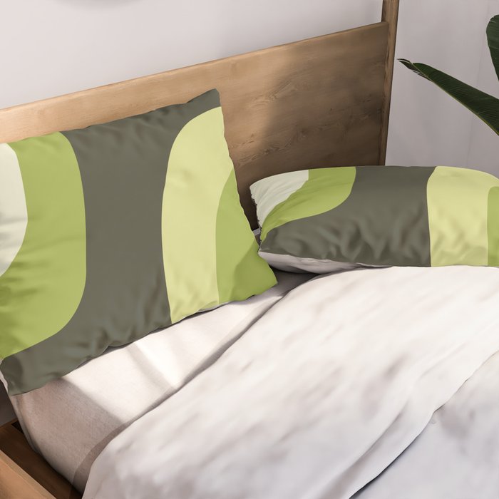 Scandinavian Minimalist Art Chartreuse Pillow Sham Gallery Image 2