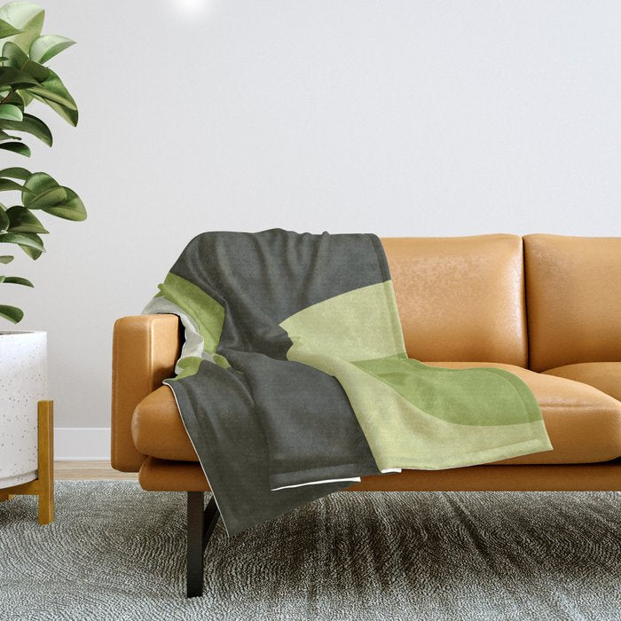 Scandinavian Minimalist Art Chartreuse Throw Blanket Gallery Image 1