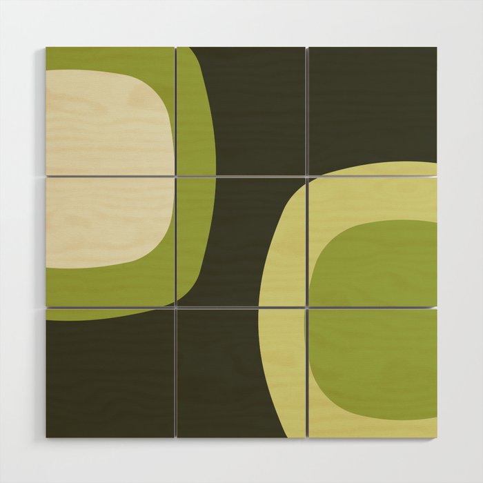 Scandinavian Minimalist Art Chartreuse Wood Wall Art Gallery Image 1