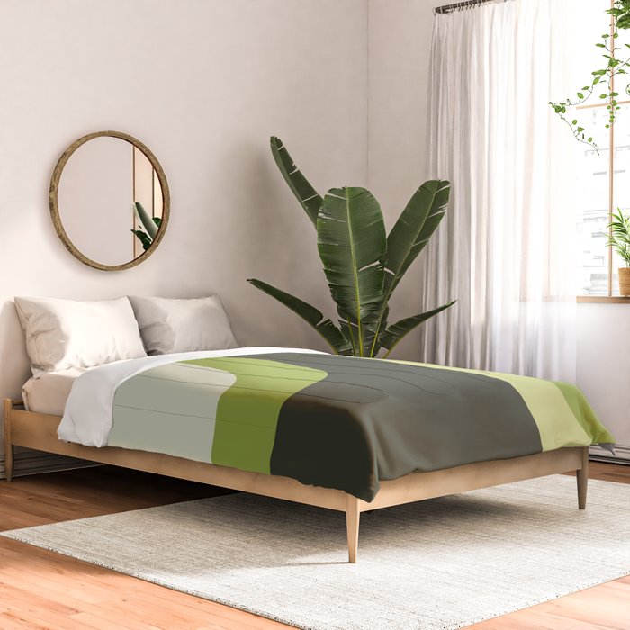 Scandinavian Minimalist Art Chartreuse Comforter Gallery Image 2