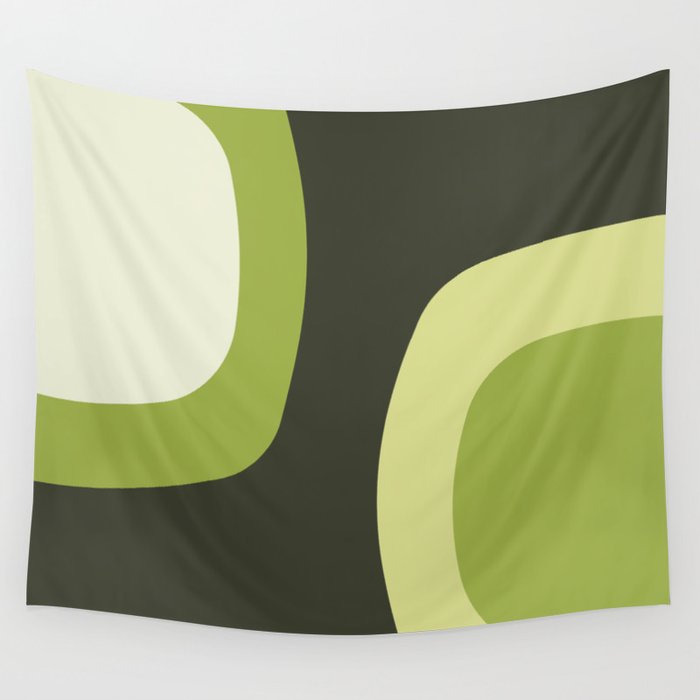 Scandinavian Minimalist Art Chartreuse Wall Tapestry Gallery Image 4