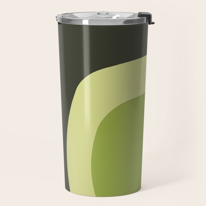 Scandinavian Minimalist Art Chartreuse Travel Mug Gallery Image 2