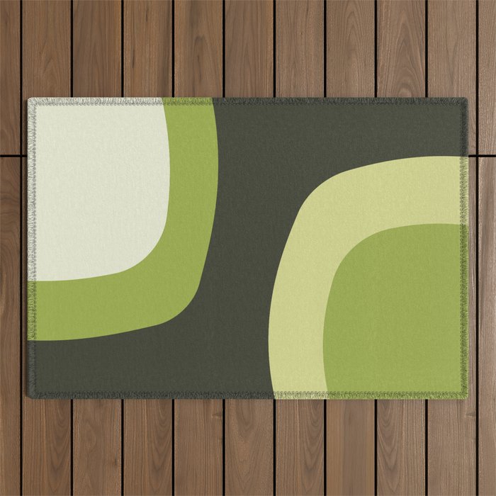 Scandinavian Minimalist Art Chartreuse Outdoor Rug Gallery Image 1