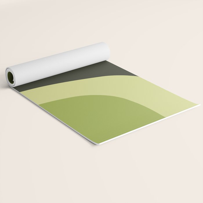 Scandinavian Minimalist Art Chartreuse Yoga Mat Gallery Image 2