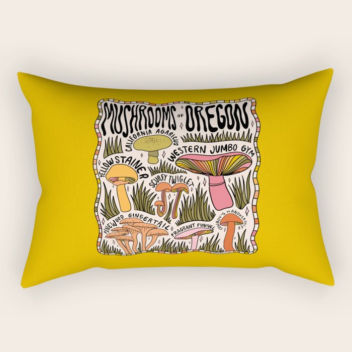Mushrooms of Oregon Rectangular Pillow Gallery Image 2