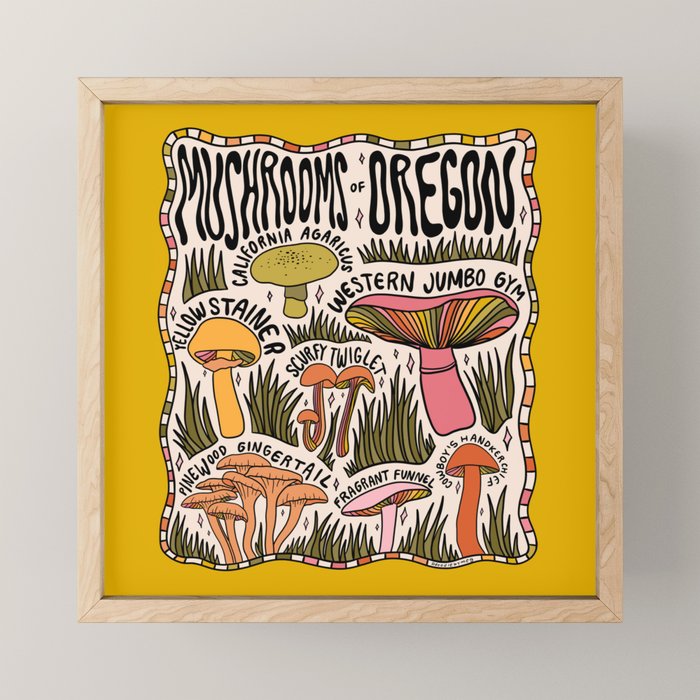 Mushrooms of Oregon Mini Art Print Gallery Image 1