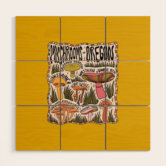 Mushrooms of Oregon Wood Wall Art Gallery Image 1