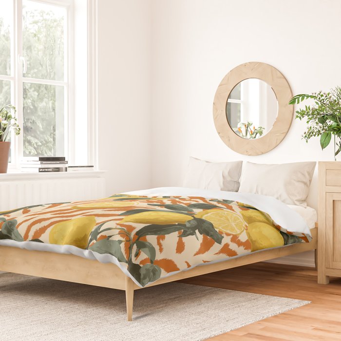 Bold Lemon Citrus Pattern Duvet Cover Gallery Image 2