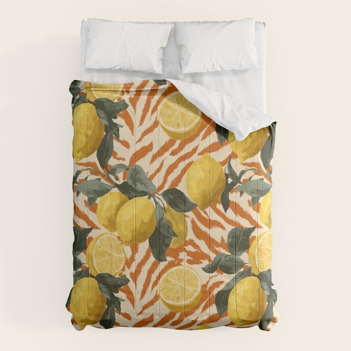 Bold Lemon Citrus Pattern Comforter Gallery Image 6