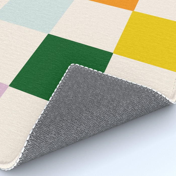 Retro Rainbow Checkerboard  Rug Gallery Image 4