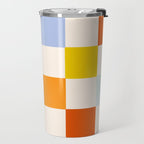Retro Rainbow Checkerboard  Travel Mug Gallery Image 2