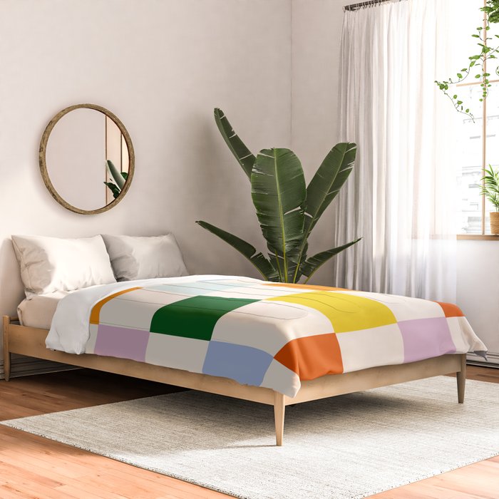 Retro Rainbow Checkerboard  Comforter Gallery Image 2