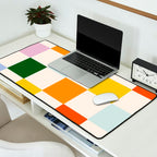 Retro Rainbow Checkerboard  Desk Mat Gallery Image 2