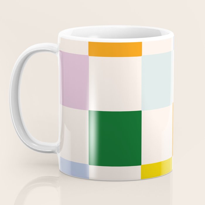 Retro Rainbow Checkerboard  Coffee Mug Gallery Image 3