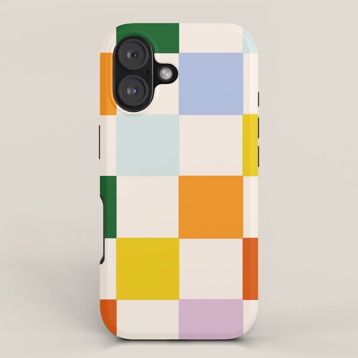 Retro Rainbow Checkerboard  iPhone Case