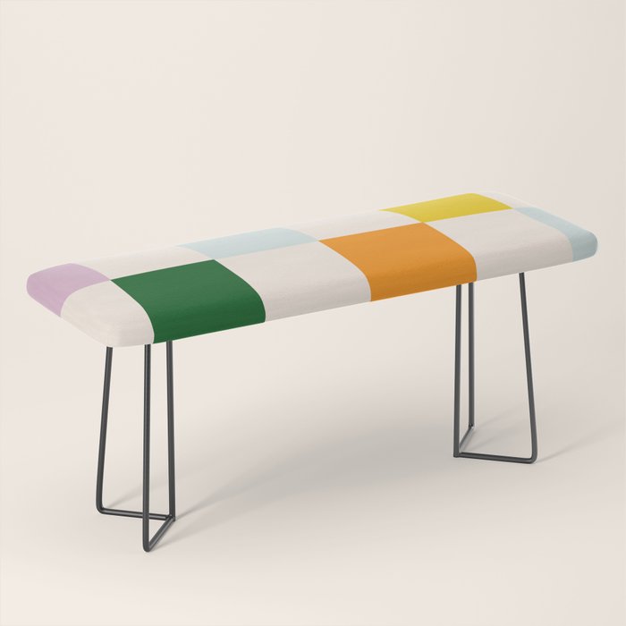 Retro Rainbow Checkerboard  Bench Gallery Image 1