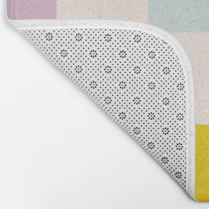 Retro Rainbow Checkerboard  Bath Mat Gallery Image 2