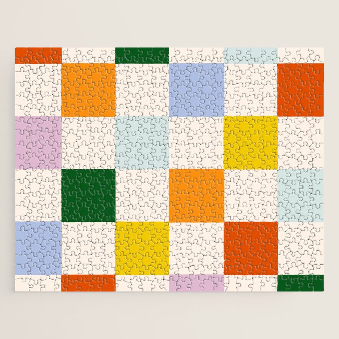Retro Rainbow Checkerboard  Jigsaw Puzzle Gallery Image 1