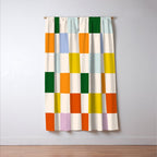 Retro Rainbow Checkerboard  Window Curtain Gallery Image 3