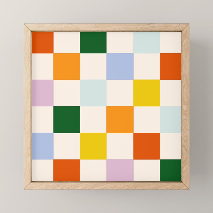 Retro Rainbow Checkerboard  Mini Art Print Gallery Image 1
