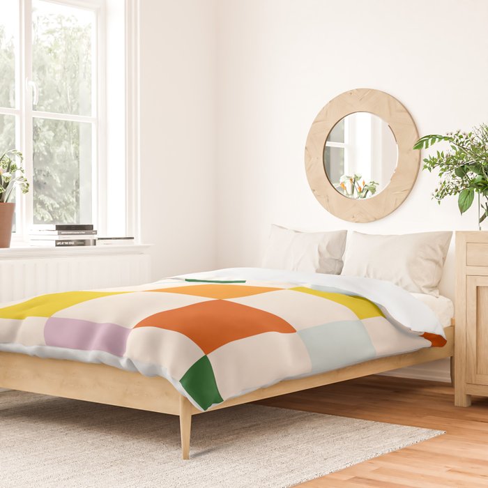 Retro Rainbow Checkerboard  Duvet Cover Gallery Image 2
