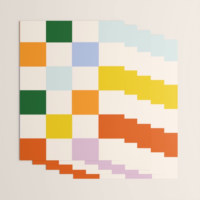 Retro Rainbow Checkerboard  Wrapping Paper Gallery Image 3