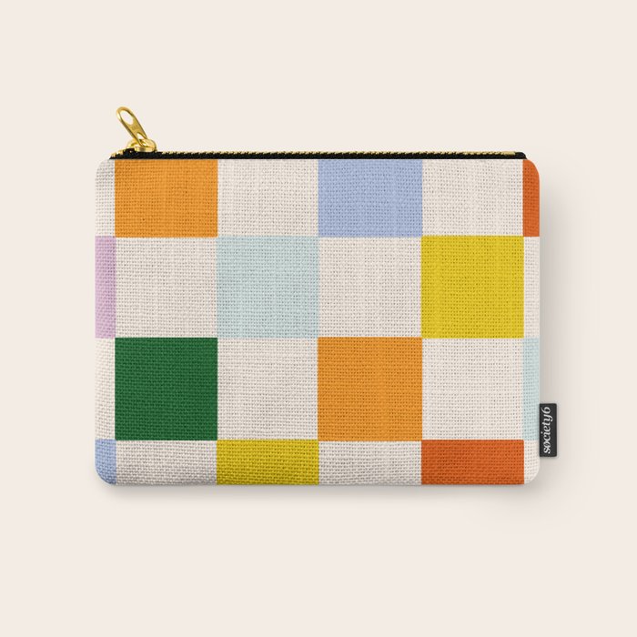 Retro Rainbow Checkerboard  Carry All Pouch Gallery Image 1
