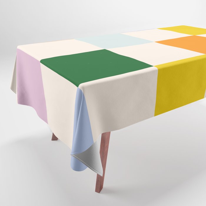 Retro Rainbow Checkerboard  Tablecloth Gallery Image 1