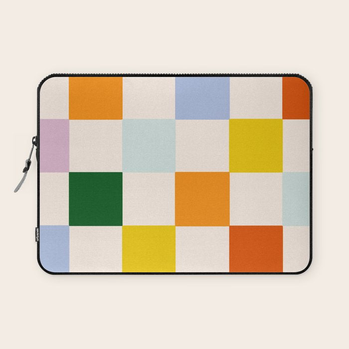 Retro Rainbow Checkerboard  Laptop Sleeve Gallery Image 1