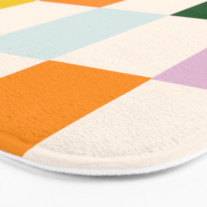 Retro Rainbow Checkerboard  Bath Mat Gallery Image 3
