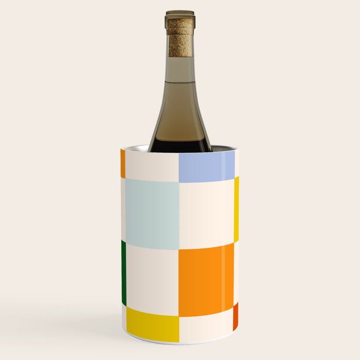 Retro Rainbow Checkerboard  Wine Chiller Gallery Image 1