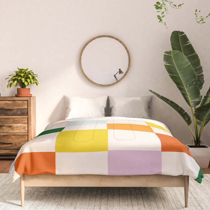 Retro Rainbow Checkerboard  Comforter Gallery Image 3
