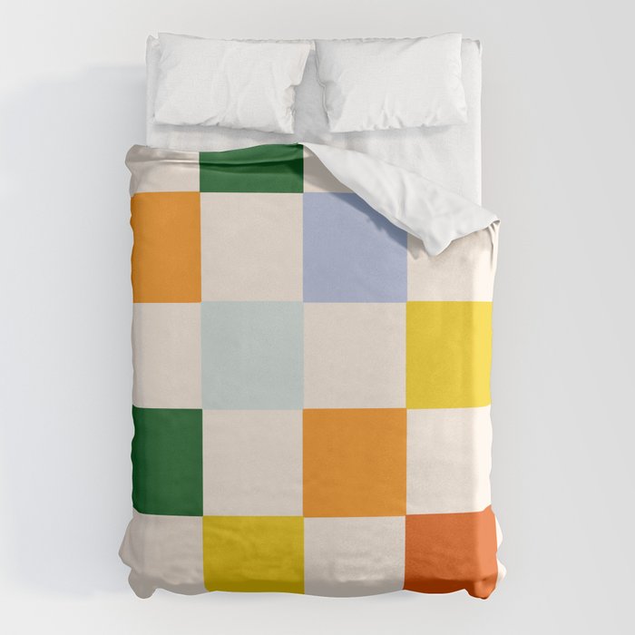 Retro Rainbow Checkerboard  Duvet Cover Gallery Image 6