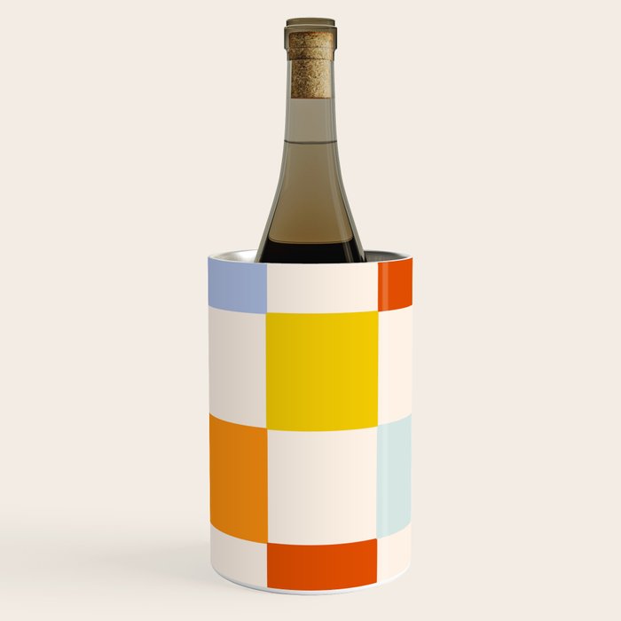 Retro Rainbow Checkerboard  Wine Chiller Gallery Image 3