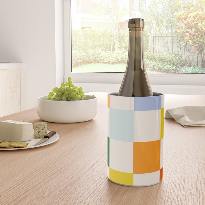 Retro Rainbow Checkerboard  Wine Chiller Gallery Image 4