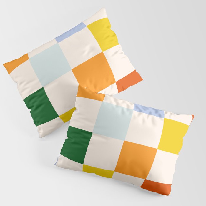 Retro Rainbow Checkerboard  Pillow Sham Gallery Image 1