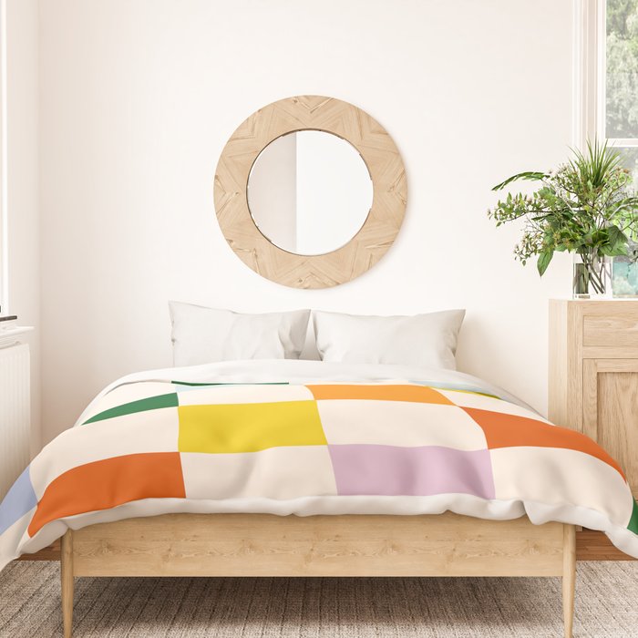 Retro Rainbow Checkerboard  Duvet Cover Gallery Image 3