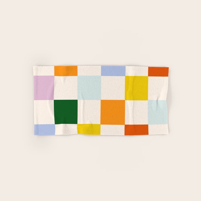 Retro Rainbow Checkerboard  Bath Towel Gallery Image 1