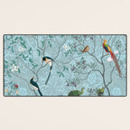 Chinoiserie Aqua Turquoise Garden Fresco & William Morris Art Desk Mat Gallery Image 3