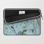 Chinoiserie Aqua Turquoise Garden Fresco & William Morris Art Laptop Sleeve Gallery Image 2