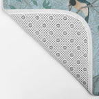 Chinoiserie Aqua Turquoise Garden Fresco & William Morris Art Bath Mat Gallery Image 2