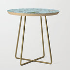 Chinoiserie Aqua Turquoise Garden Fresco & William Morris Art Side Table Gallery Image 1