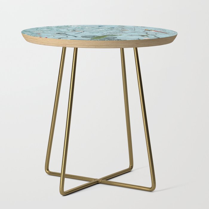 Chinoiserie Aqua Turquoise Garden Fresco & William Morris Art Side Table Gallery Image 1