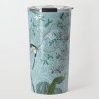 Chinoiserie Aqua Turquoise Garden Fresco & William Morris Art Travel Mug Gallery Image 1