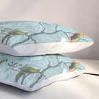 Chinoiserie Aqua Turquoise Garden Fresco & William Morris Art Pillow Sham Gallery Image 3