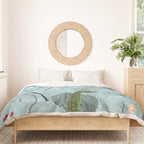 Chinoiserie Aqua Turquoise Garden Fresco & William Morris Art Duvet Cover Gallery Image 3