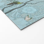 Chinoiserie Aqua Turquoise Garden Fresco & William Morris Art Welcome Mat Gallery Image 2